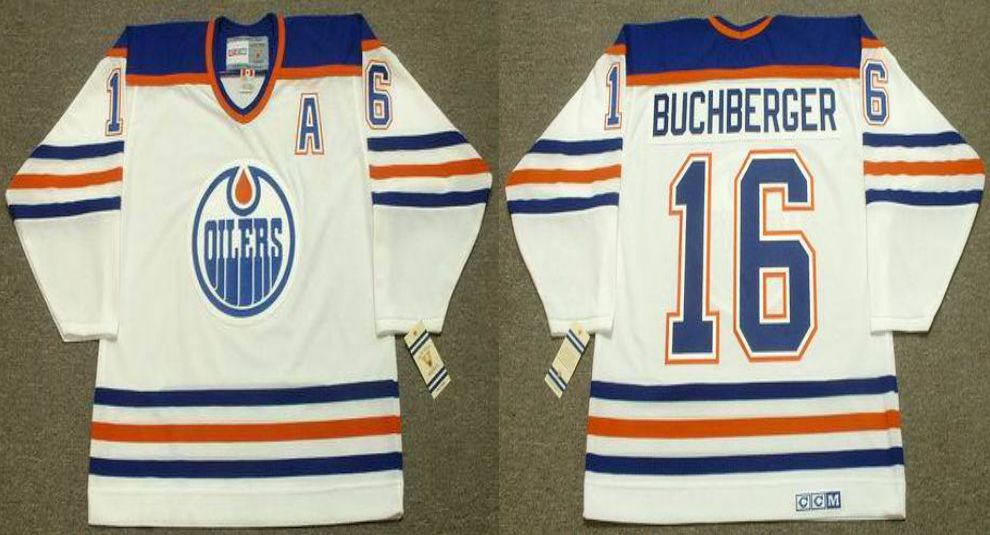2019 Men Edmonton Oilers #16 Buchberger White CCM NHL jerseys->edmonton oilers->NHL Jersey
